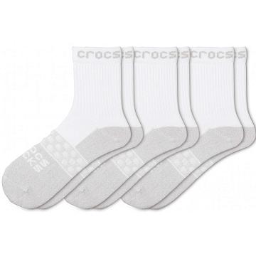 Crocs Adult Quarter Solid 3-Pack Strumpor Herr Vita | Sverige 1651FDNM